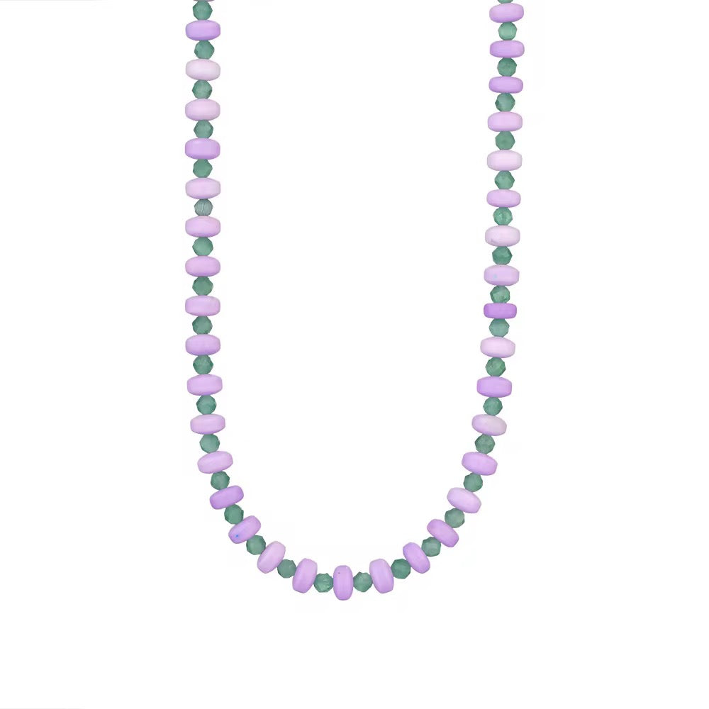 Collana in acciaio inossidabile e perle in pietra naturale "Lola"