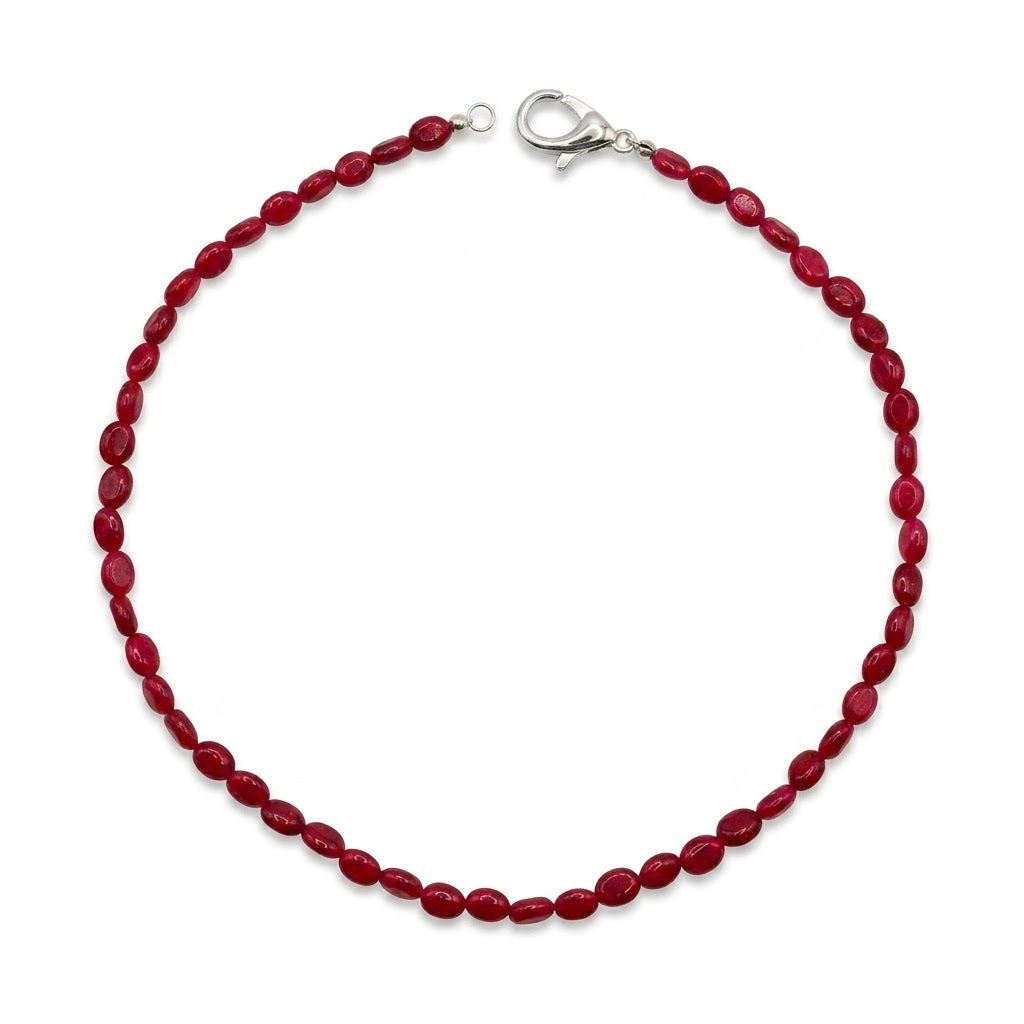 Collana in acciaio inossidabile e Giada Rossa "Passion"