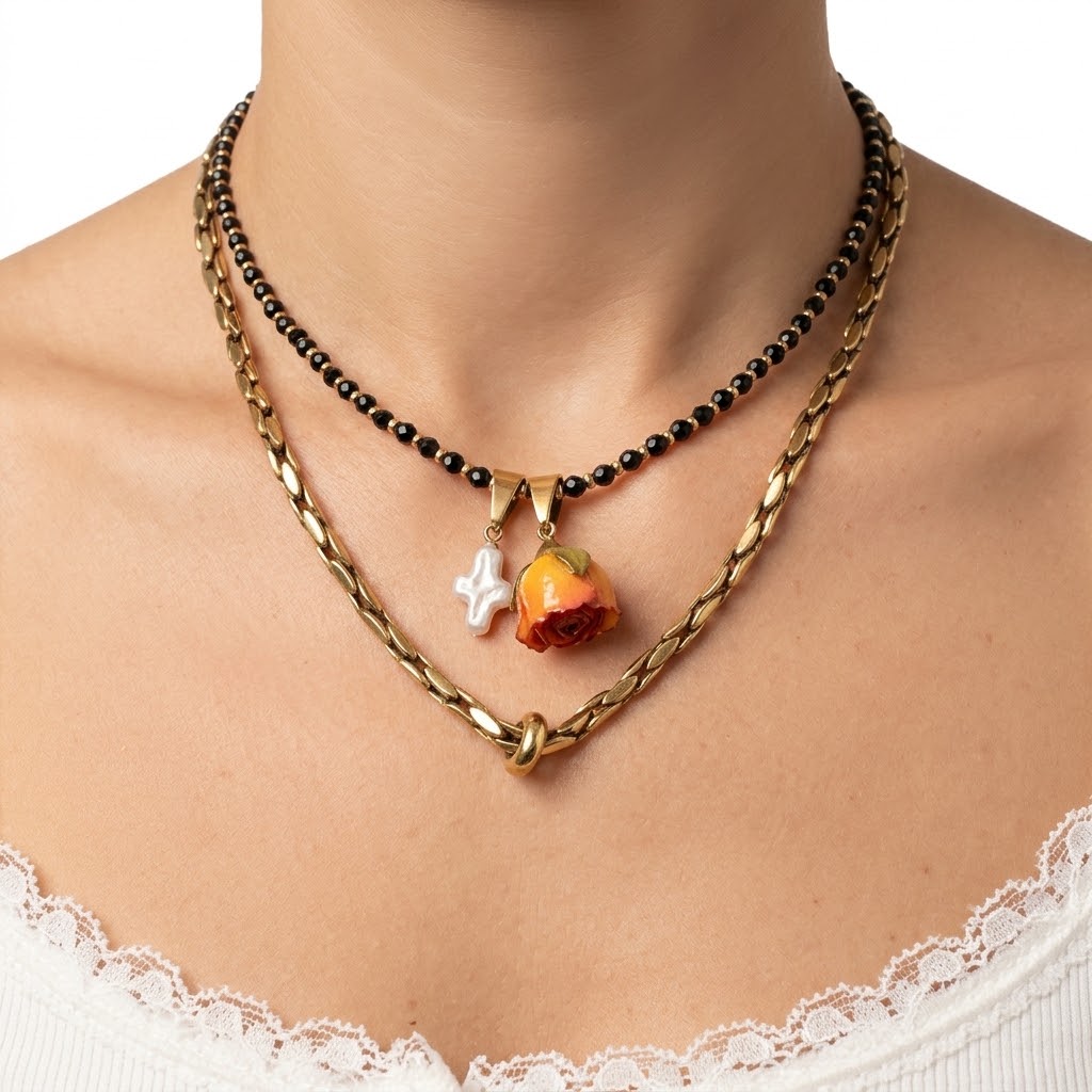 Collana in acciaio inossidabile anallergica e waterproof "Camilla"