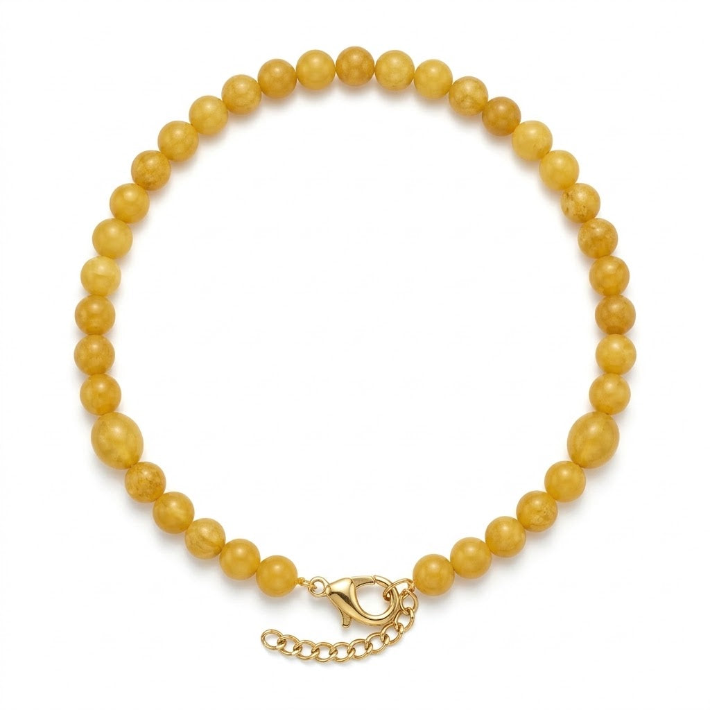 Collana in acciaio inossidabile e perle in pietra naturale "Autunno"