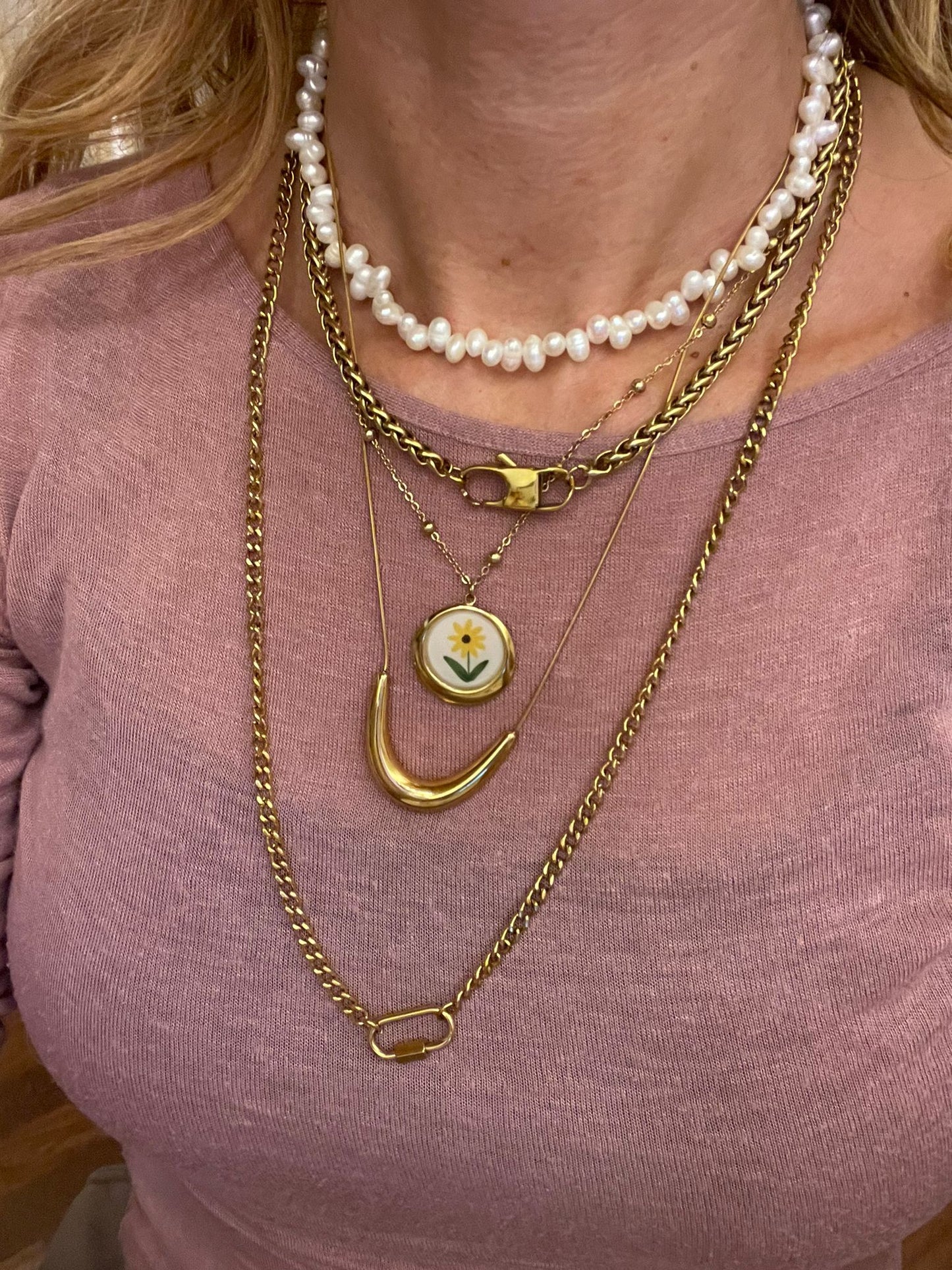 Collana in acciaio inossidabile  anallergica e waterproof "Daisy"