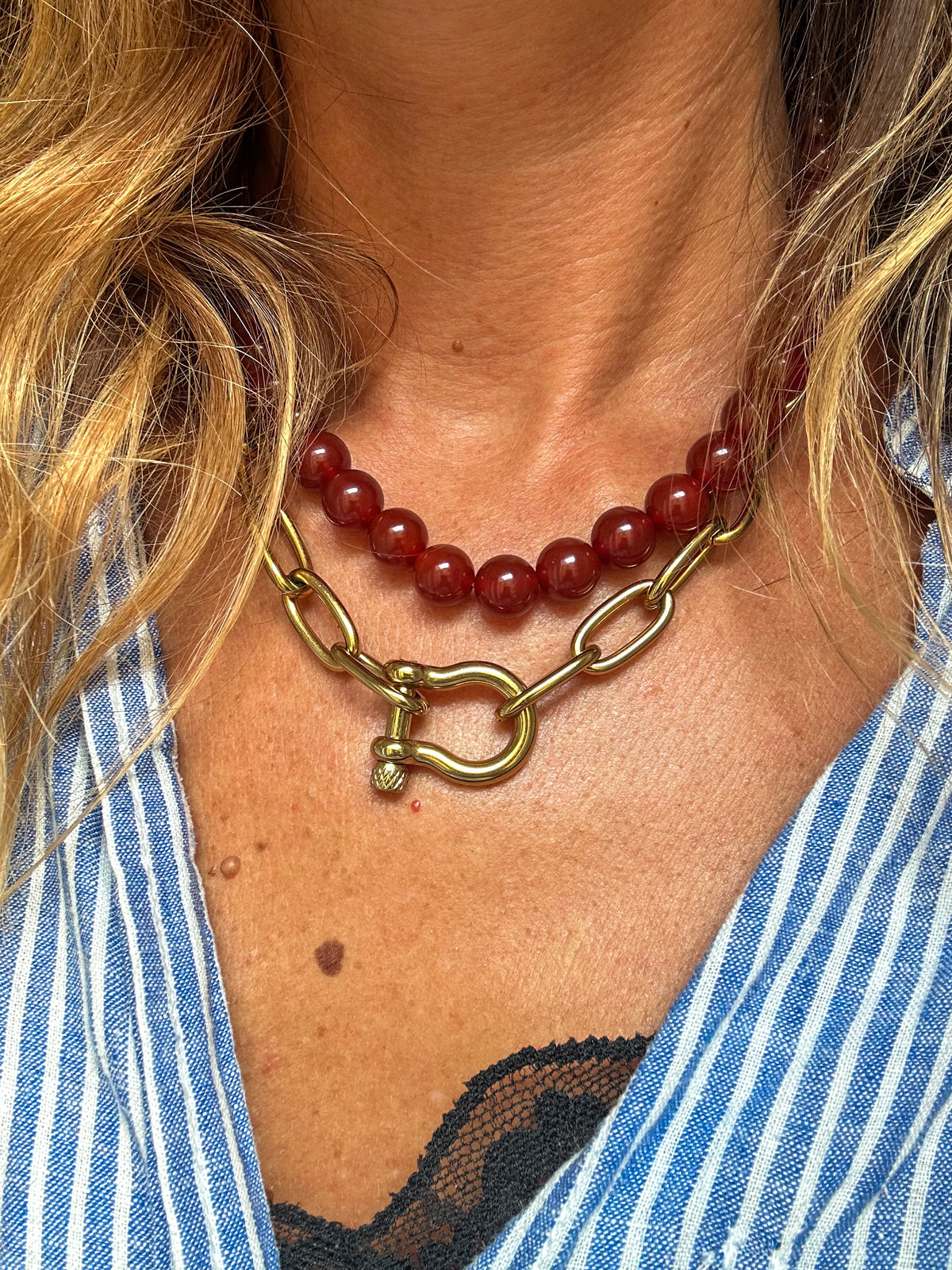 Collana morsetto in acciaio inossidabile waterproof "Zoe"