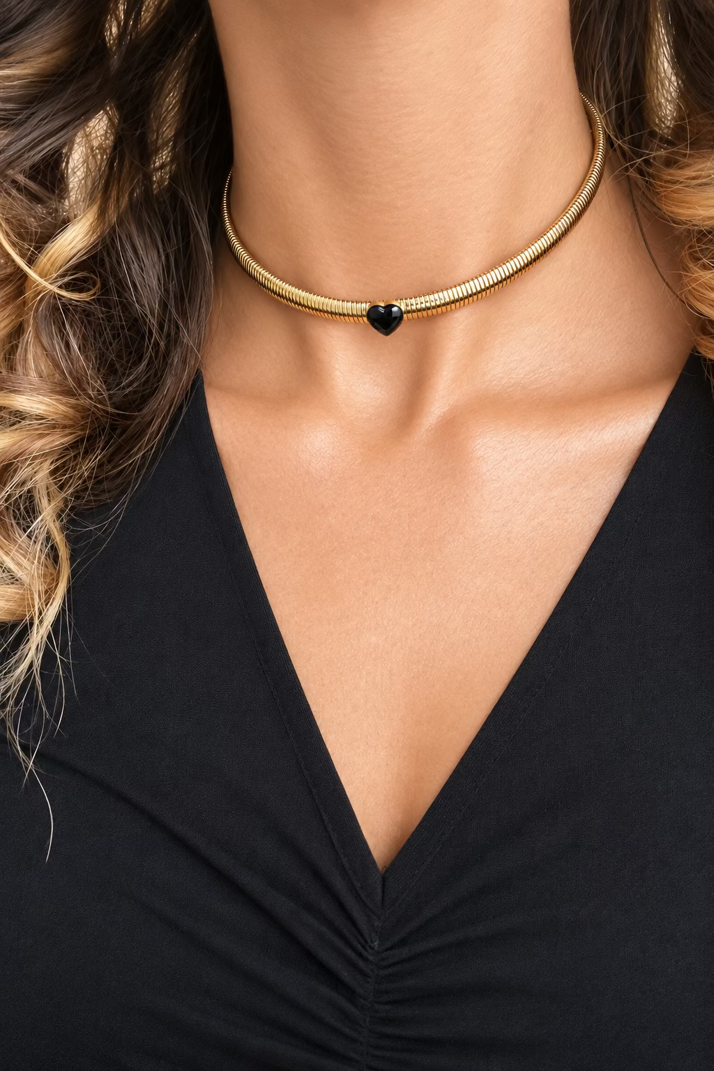 Collana chocker in acciaio inossidabile waterproof "Velvet"