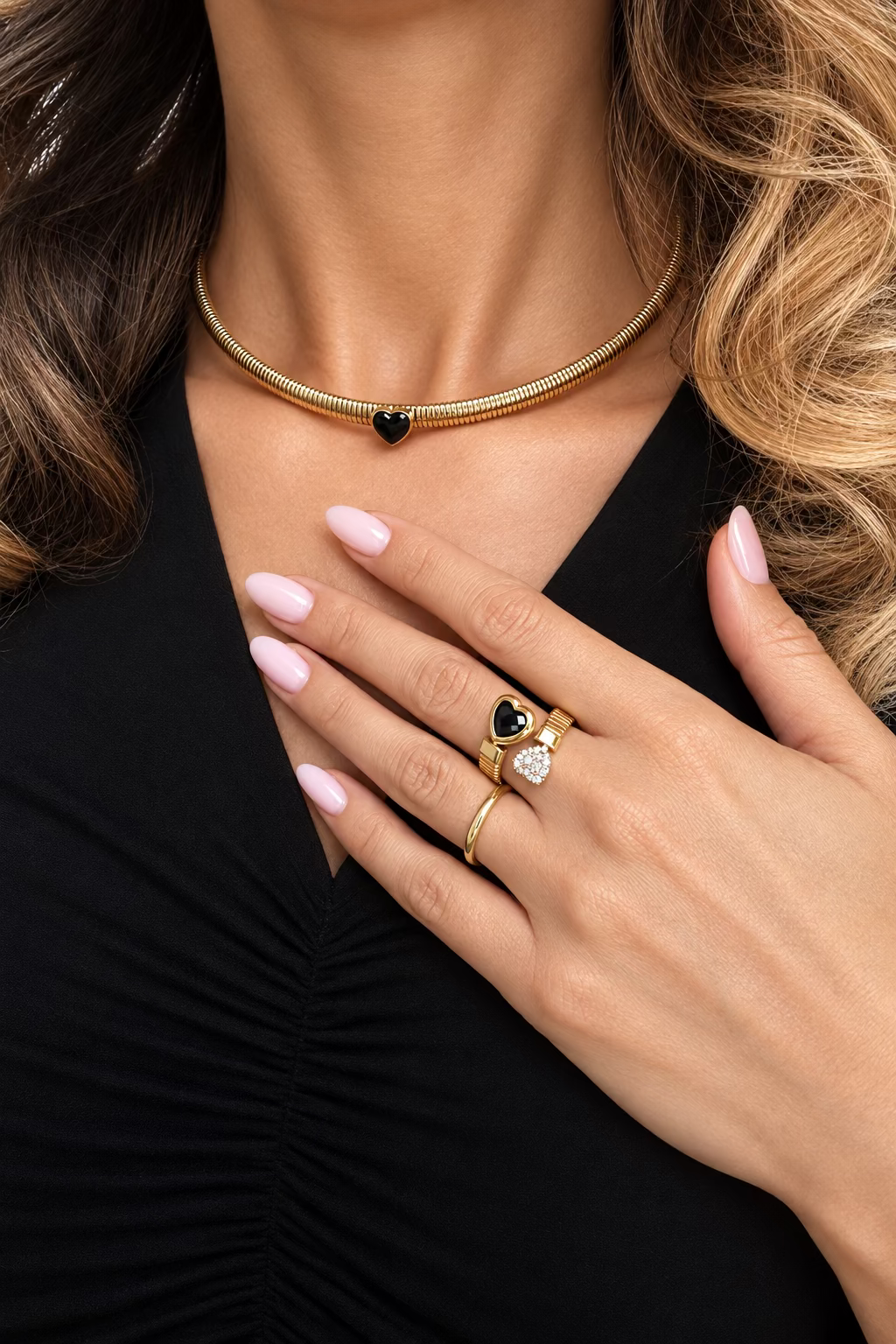 Collana chocker in acciaio inossidabile waterproof "Velvet"