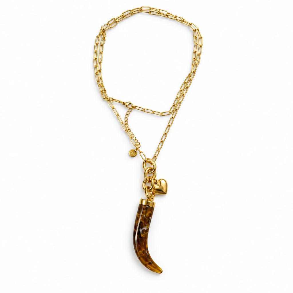 Collana lunga in acciaio inossidabile waterproof "India"