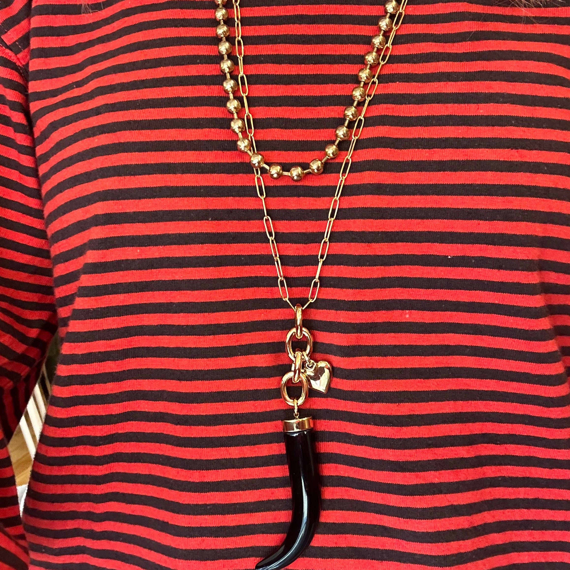 Collana lunga in acciaio inossidabile waterproof "India"