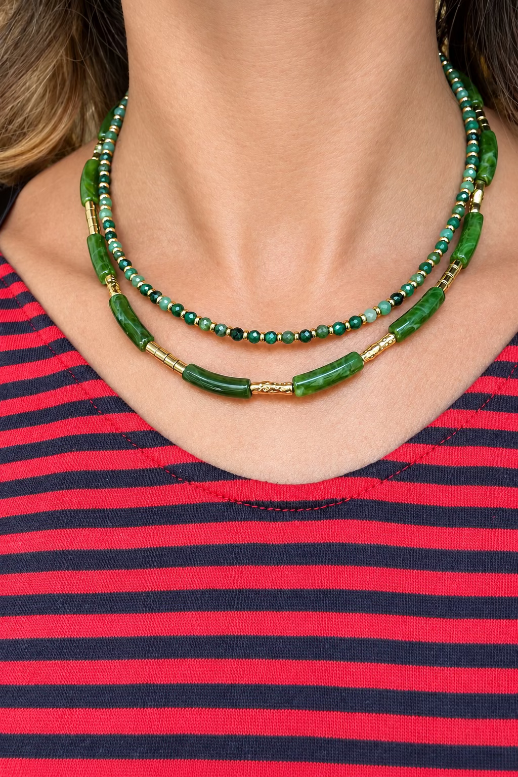 Collana in acciaio inossidabile e resina "Carmen"