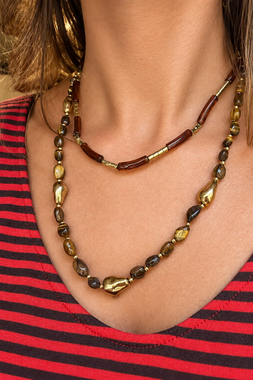 Collana in acciaio inossidabile e resina "Carmen"