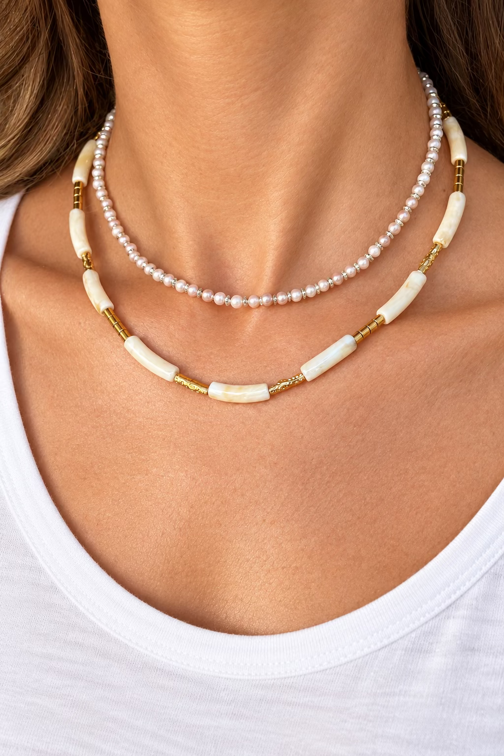 Collana in acciaio inossidabile e resina "Carmen"
