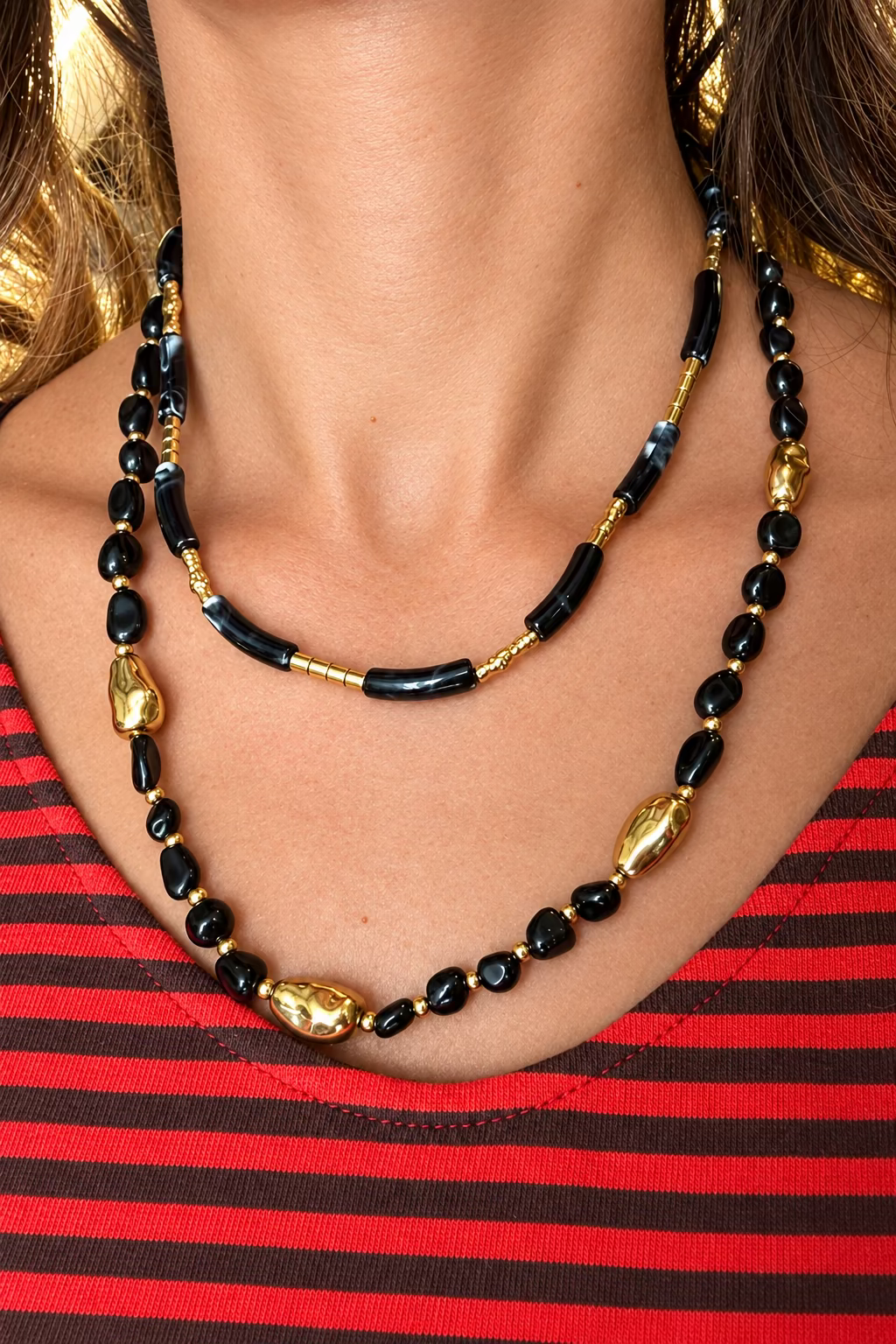 Collana in acciaio inossidabile e resina "Carmen"