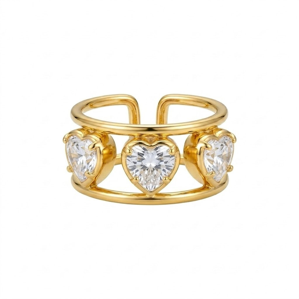 Anello regolabile waterproof placcato oro 18K "Cupido"