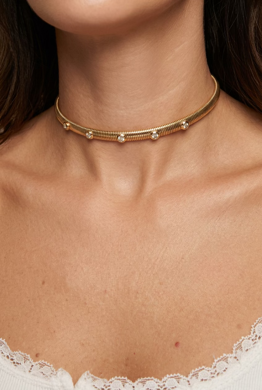 Collana chocker in acciaio inossidabile waterproof "Brio"
