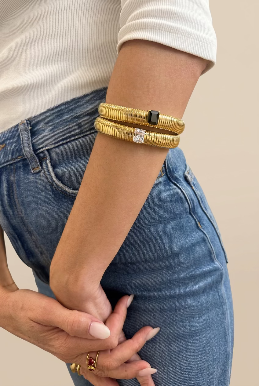Bracciale in acciaio inossidabile elstico e waterproof "Enigma"