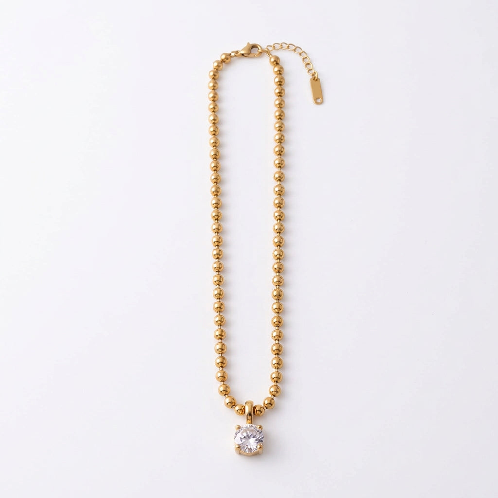 Collana con zircone in acciaio inossidabile waterproof "Sansa"