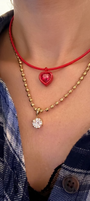 Collana magnetica e ciondolo in ottone smaltato "Amelia"