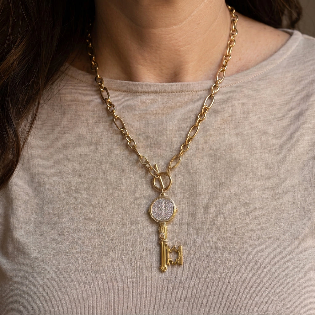 Collana in acciaio inossidabile waterproof "Chiave"
