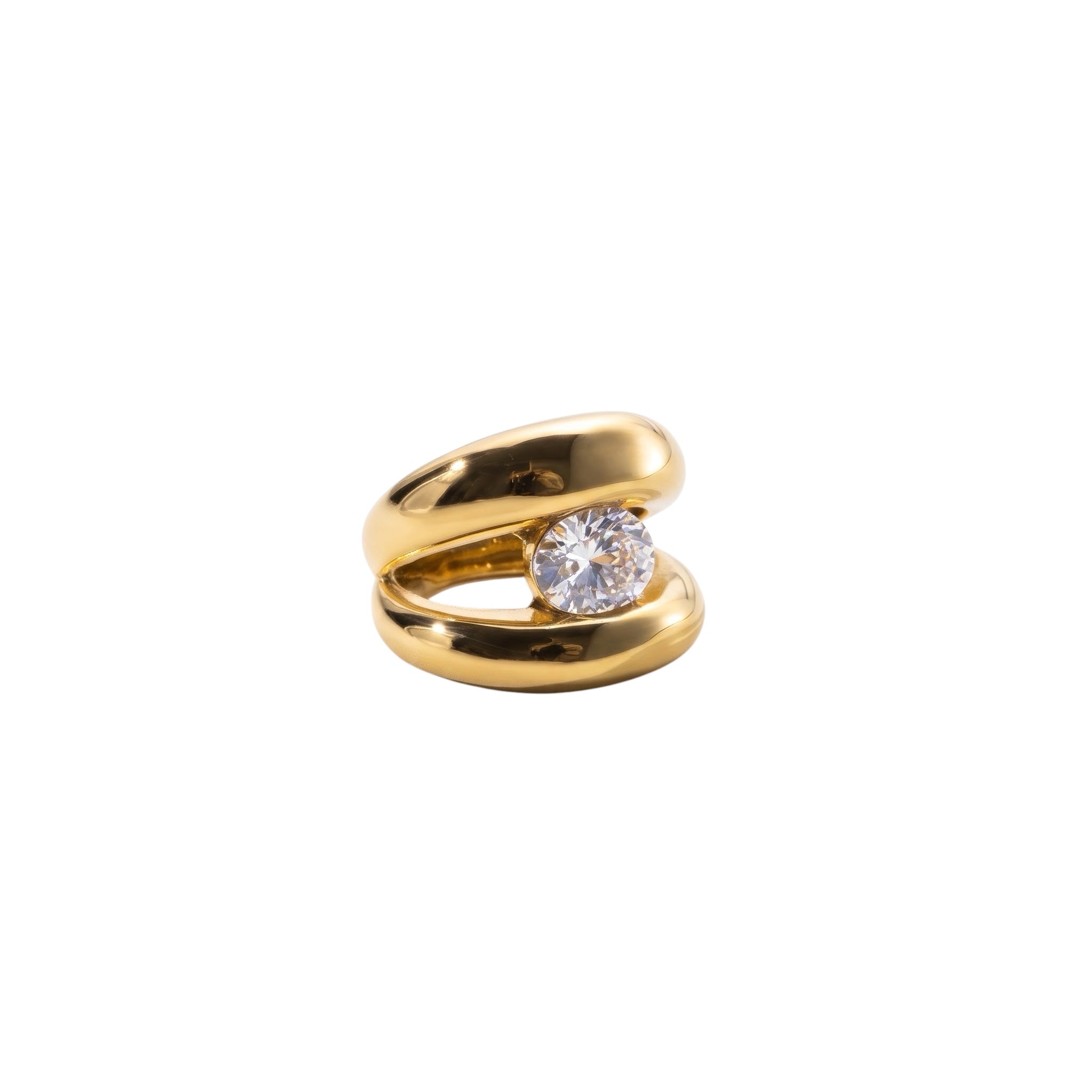 Anello in acciaio inossidabile e zircone waterproof "Tahiti"