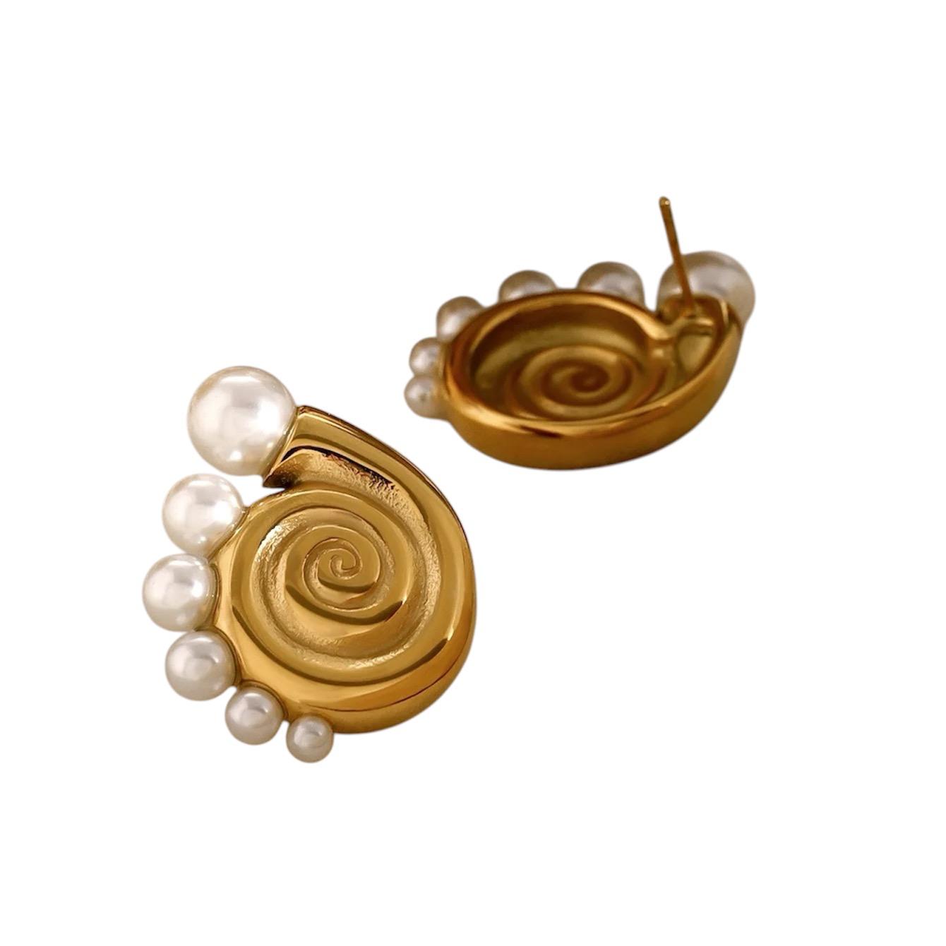 Orecchini in acciaio inossidabile anallergici e waterproof "Vortice"