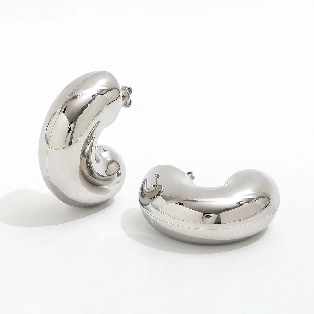 Orecchini in acciaio inossidabile placcati oro 18K anallergici e waterproof "Smile"