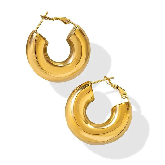 Orecchini in acciaio inossidabile placcati oro 18K anallergici e waterproof "Always"