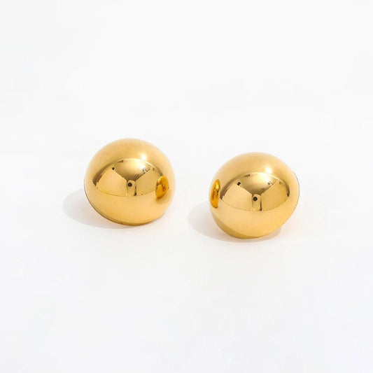 Orecchini in acciaio inossidabile placcati oro 18K anallergici e waterproof "Dot"