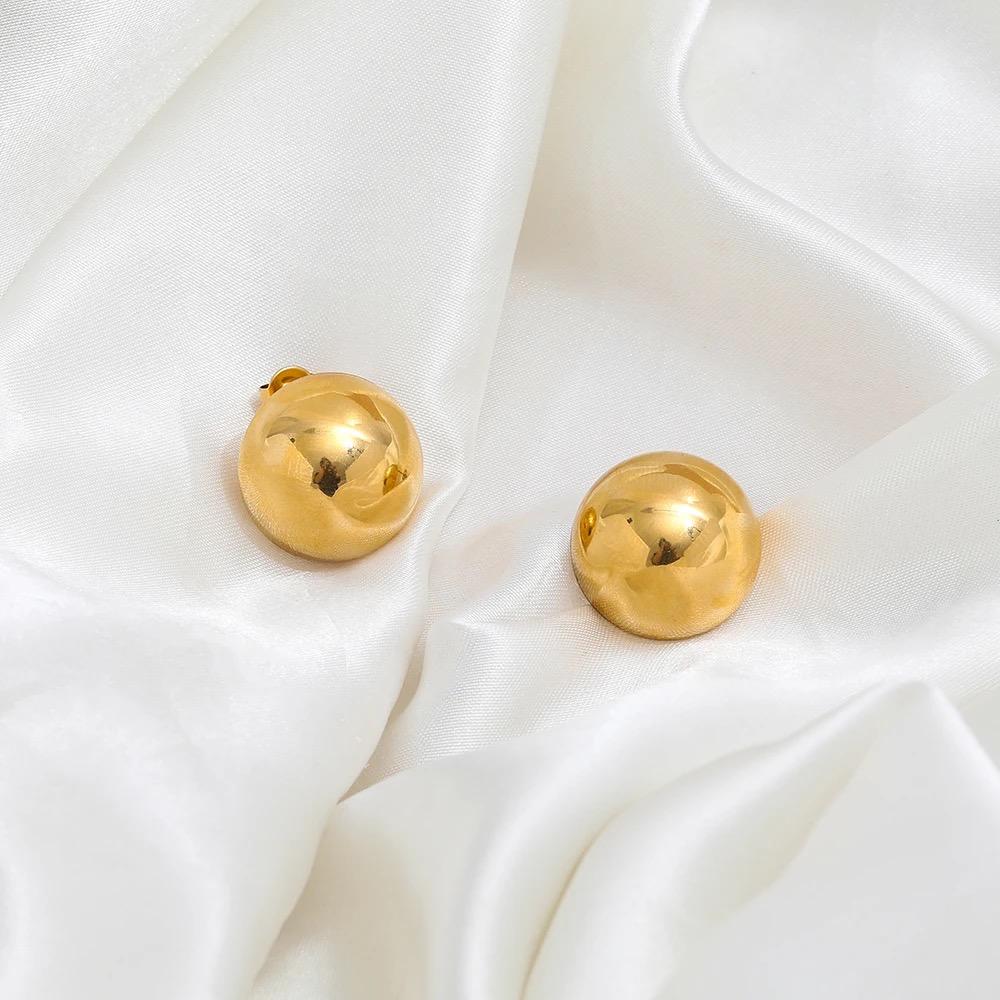 Orecchini in acciaio inossidabile placcati oro 18K anallergici e waterproof "Dot"