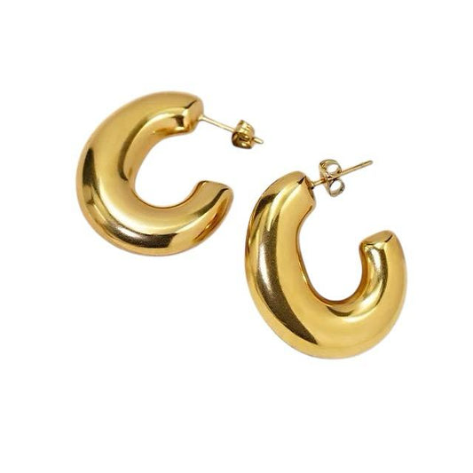 Orecchini in acciaio inossidabile placcati oro 18K anallergici e waterproof "Infinito"