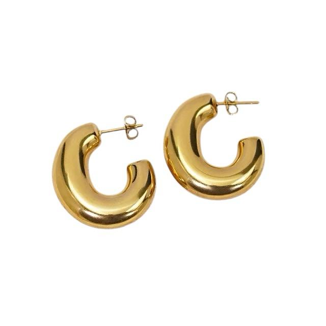 Orecchini in acciaio inossidabile placcati oro 18K anallergici e waterproof "Infinito"