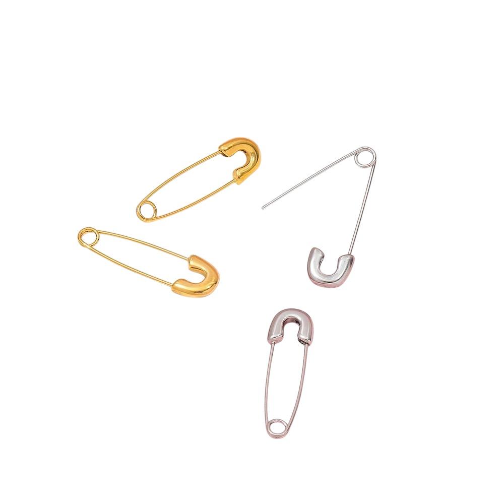 Orecchini in acciaio inossidabile placcati oro 18K anallergici e waterproof "Spilla"