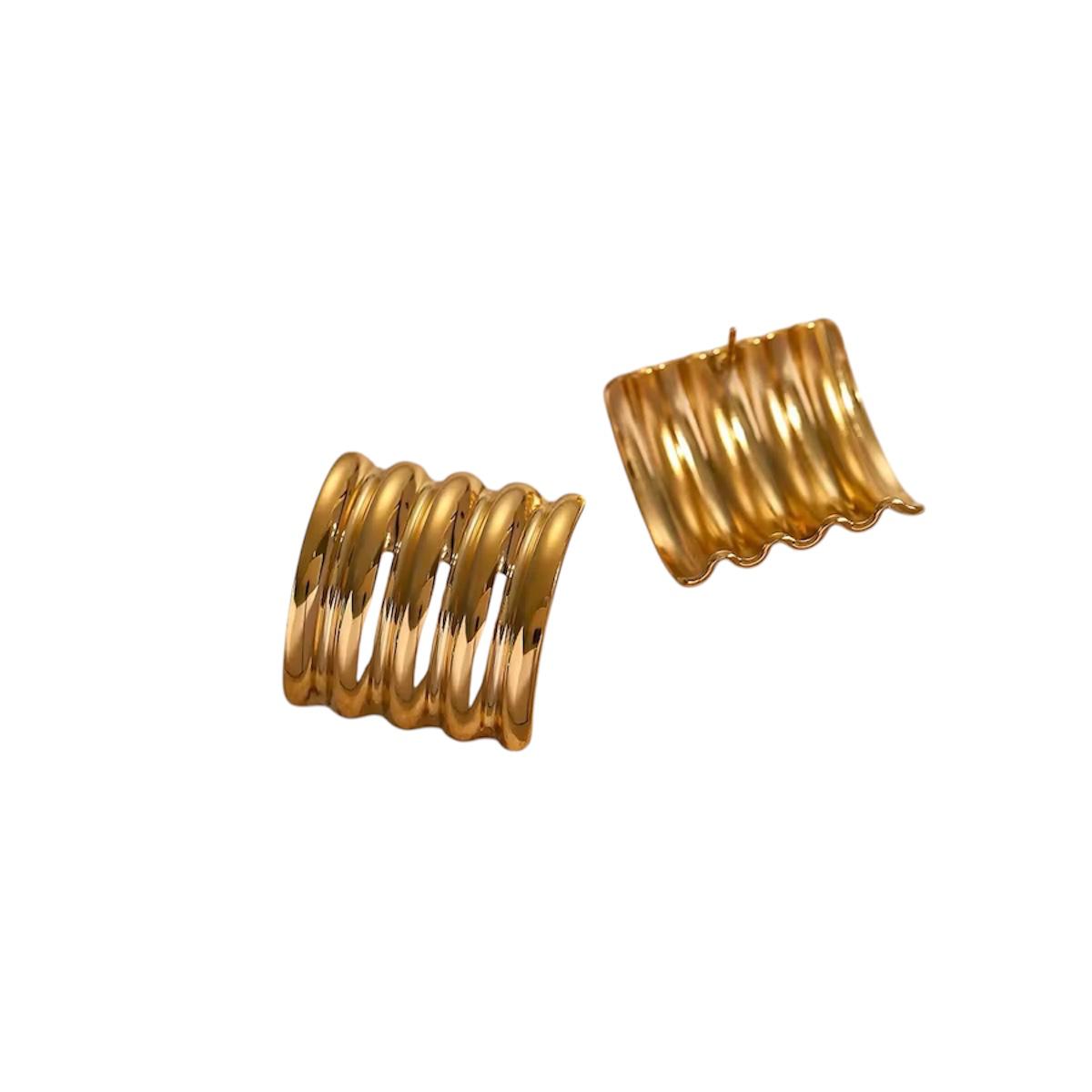 Orecchini in acciaio inossidabile placcati oro 18K anallergici e waterproof "Jennifer"