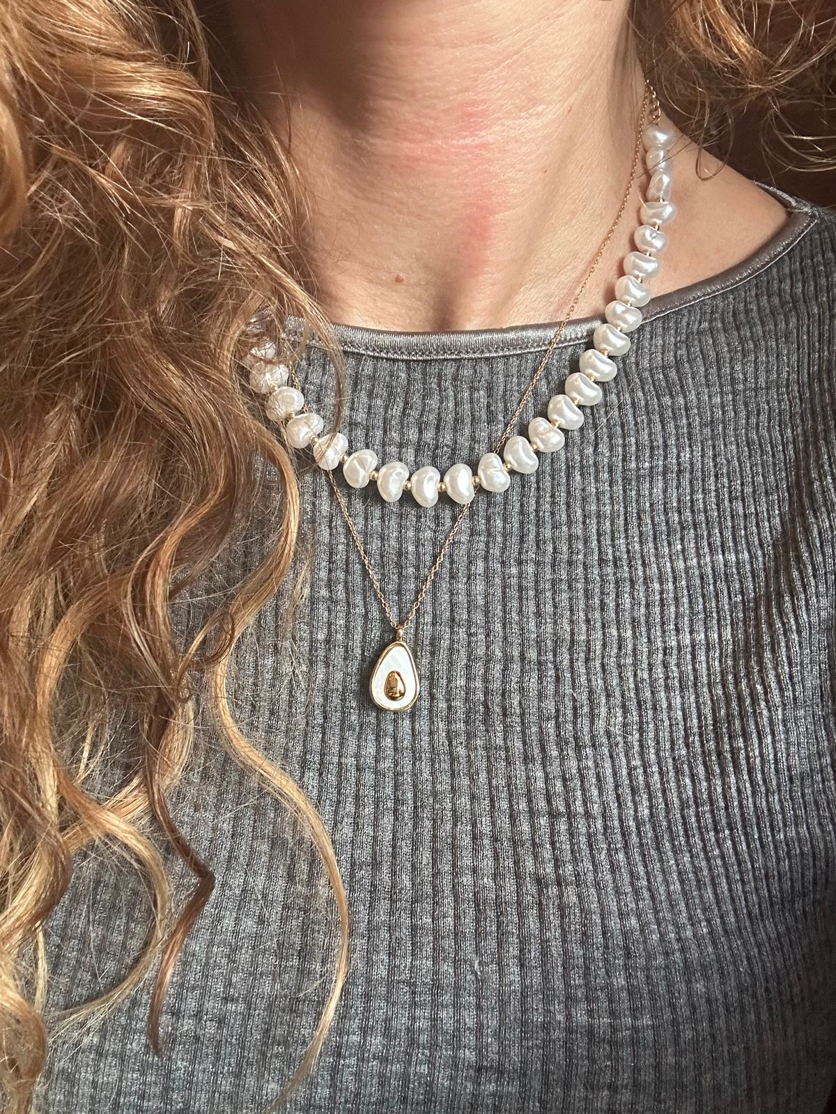 Collana in acciaio inossidabile anallergica e waterproof "Avocado"