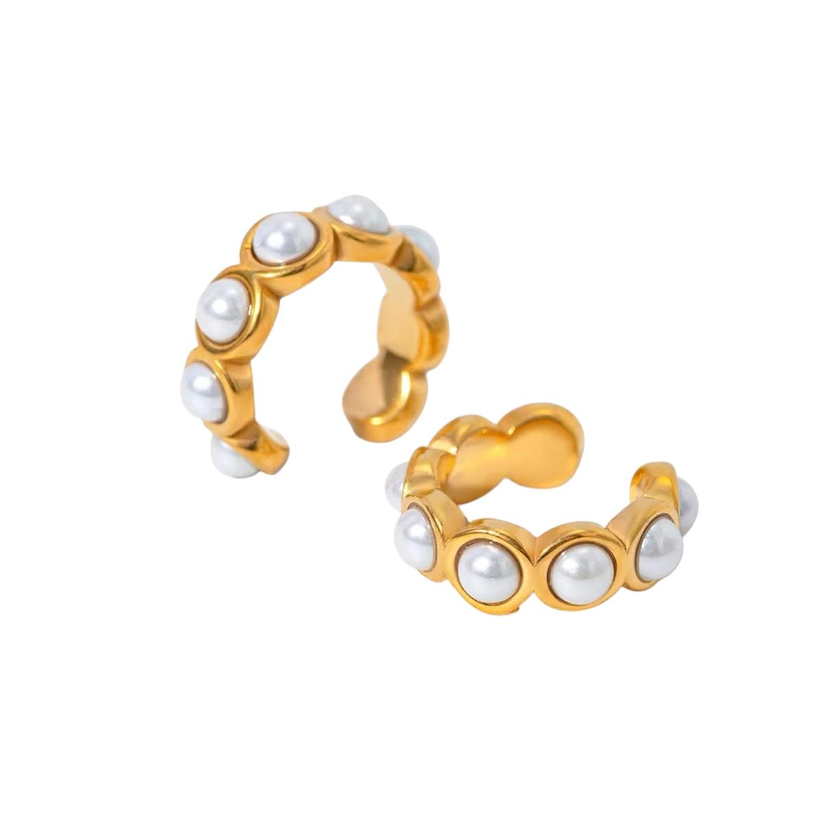 Ear cuff in acciaio inossidabile anallergici e waterproof "Perlina"