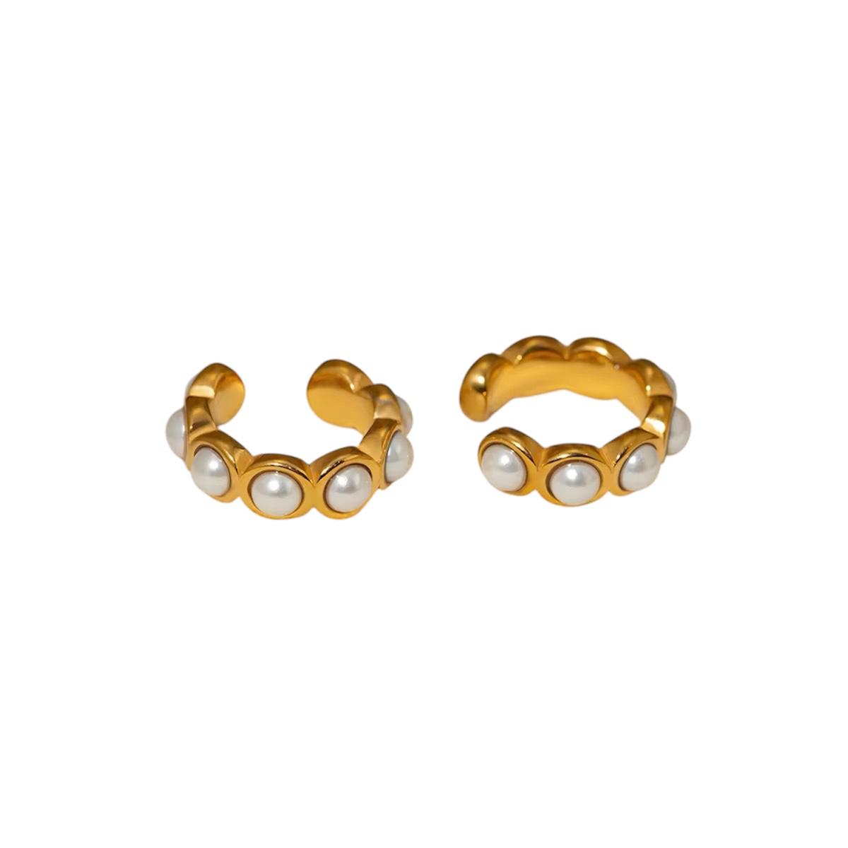 Ear cuff in acciaio inossidabile anallergici e waterproof "Perlina"