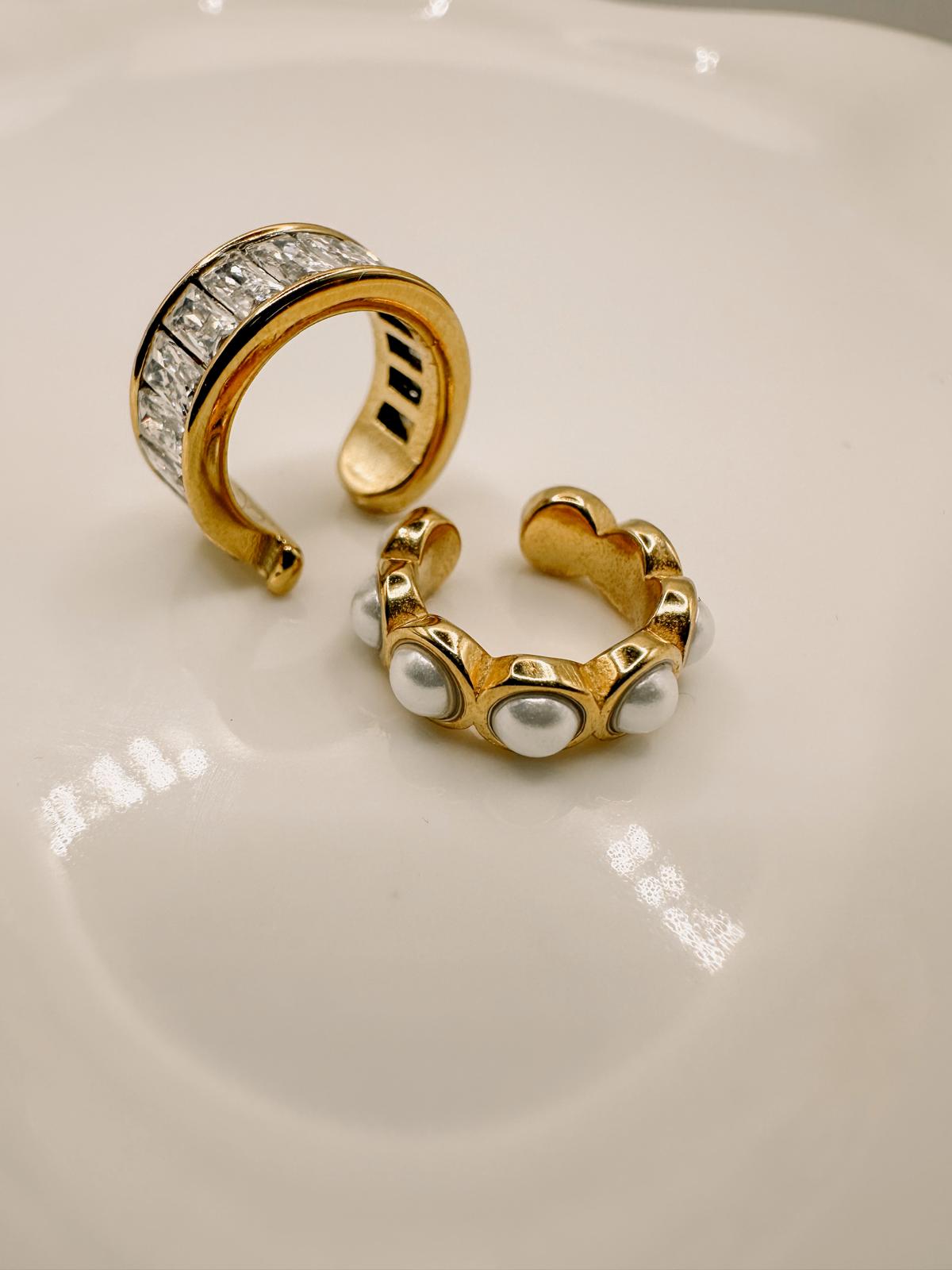 Ear cuff in acciaio inossidabile anallergici e waterproof "Perlina"