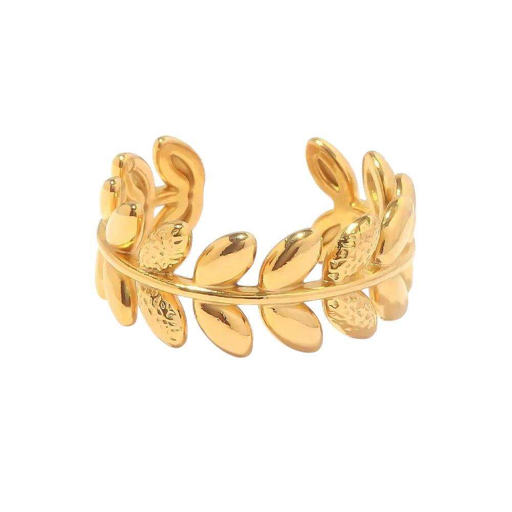 Anello in acciaio inossidabile anallergico e waterproof "Edera"