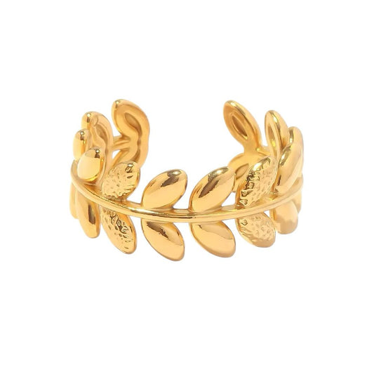Anello in acciaio inossidabile anallergico e waterproof "Edera"