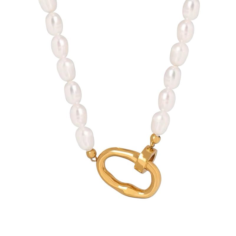 collana Alba by LaGal in acciaio inossidabile e perle