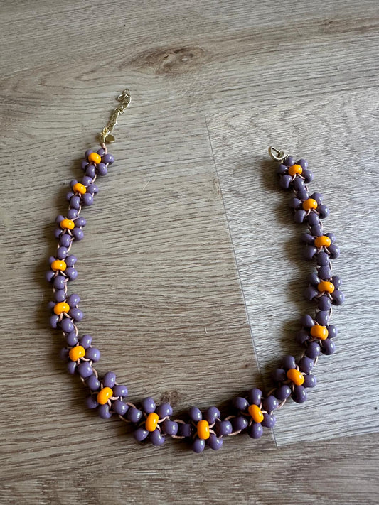 Collana Blossom fatta a mano con perline di vetro di Boemia