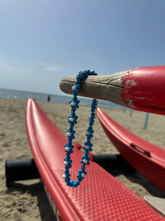 Collana Blossom fatta a mano con perline di vetro di Boemia