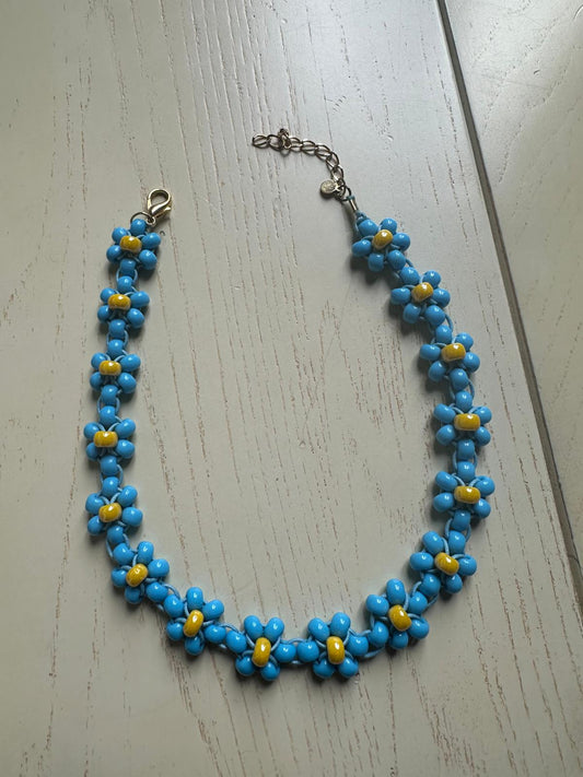 Collana Blossom fatta a mano con perline di vetro di Boemia