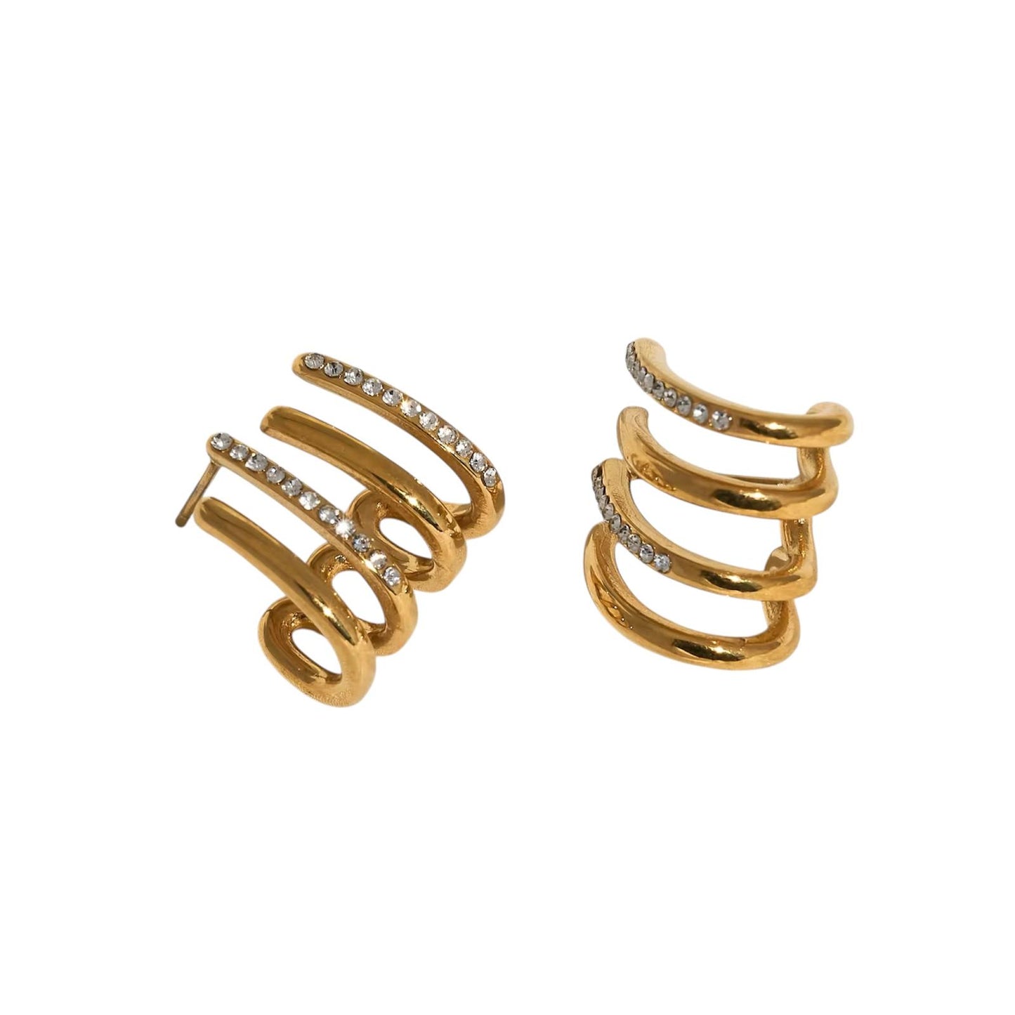 Orecchini in acciaio inossidabile e zirconi anallergici e waterproof "Aurora"