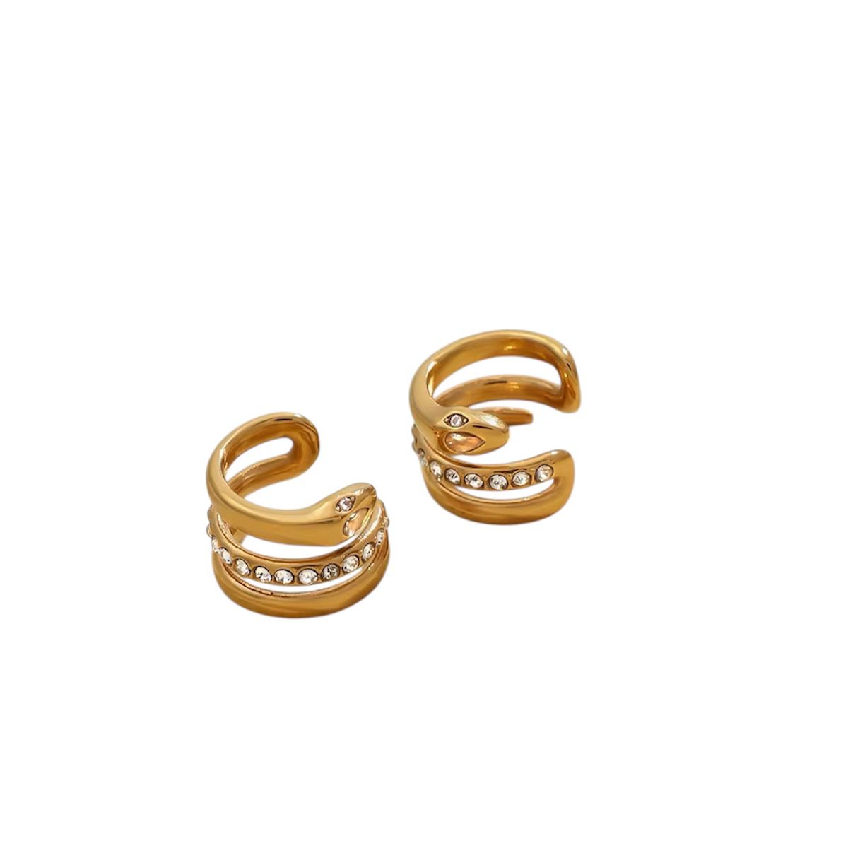 Ear Cuff in acciaio inossidabile anallergici e waterproof "Viperetta"