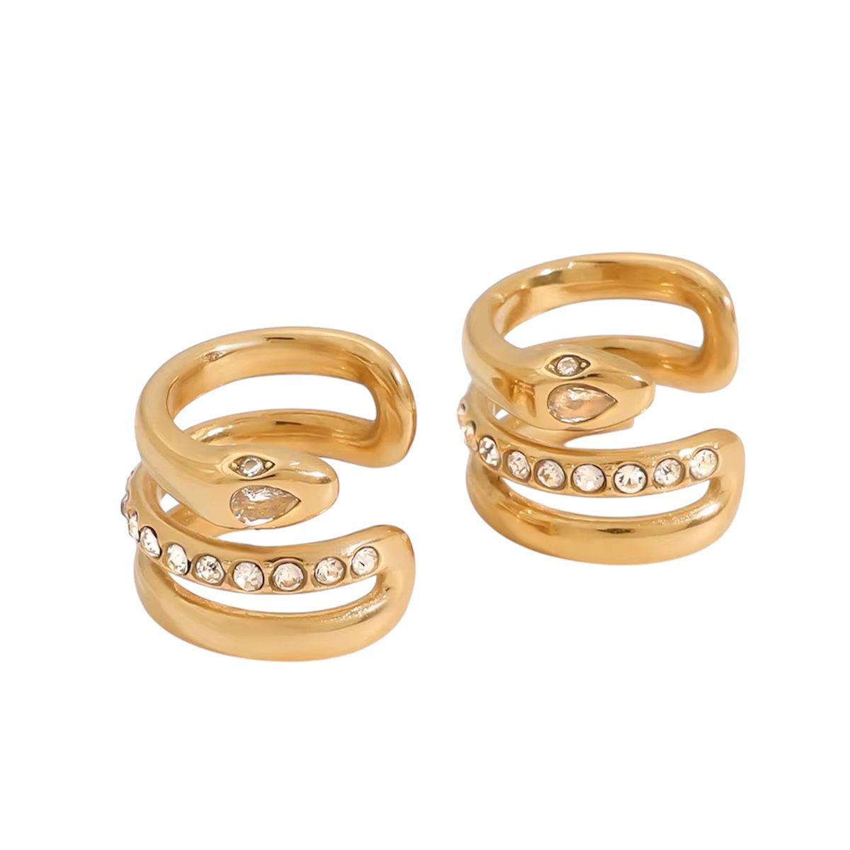 Ear Cuff in acciaio inossidabile anallergici e waterproof "Viperetta"
