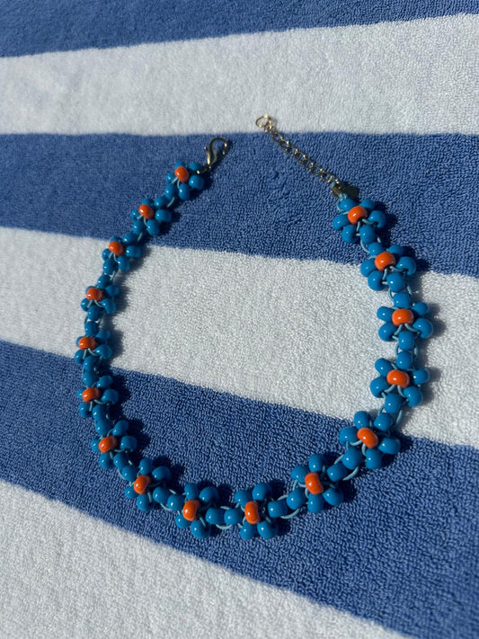 Collana Blossom fatta a mano con perline di vetro di Boemia