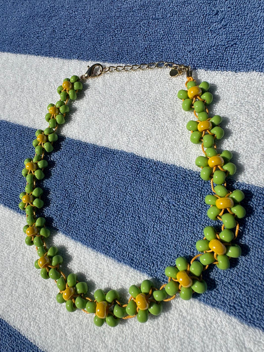 Collana Blossom fatta a mano con perline di vetro di Boemia