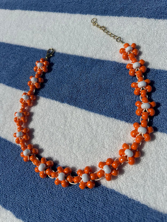 Collana Blossom fatta a mano con perline di vetro di Boemia