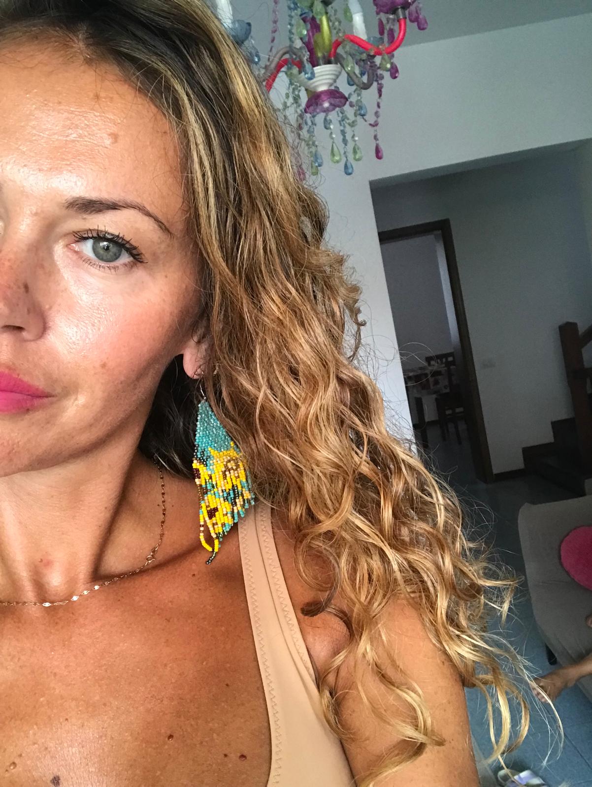Orecchini fatti a mano con perline di vetro Miyuki "Girasoli"