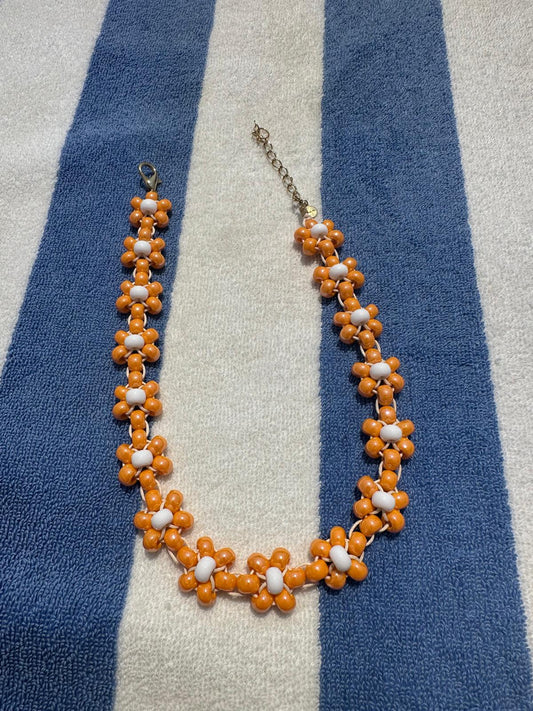 Collana Blossom fatta a mano con perline di vetro di Boemia