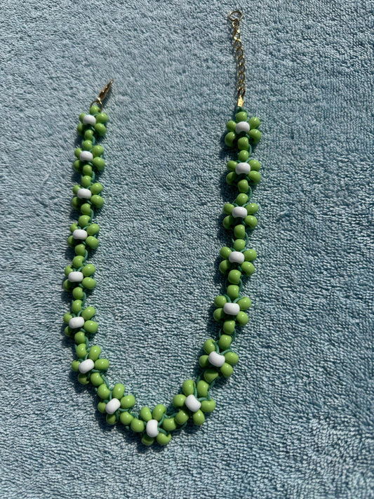 Collana Blossom fatta a mano con perline di vetro di Boemia
