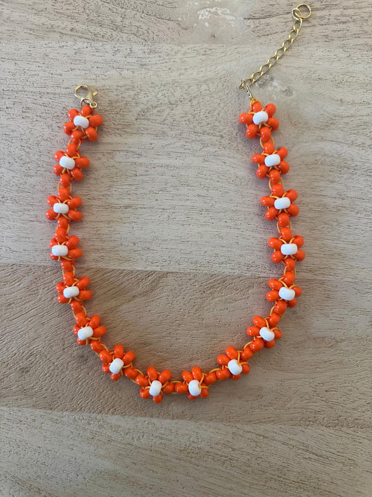 Collana Blossom fatta a mano con perline di vetro di Boemia